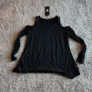 Black Cold Shoulder Top